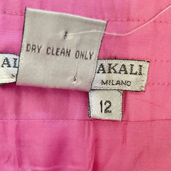 Alberto Makali Midi Skirt Women's Size 12 Pink Lined Hobo Flowing Pleated Flare - Picture 8 of 9